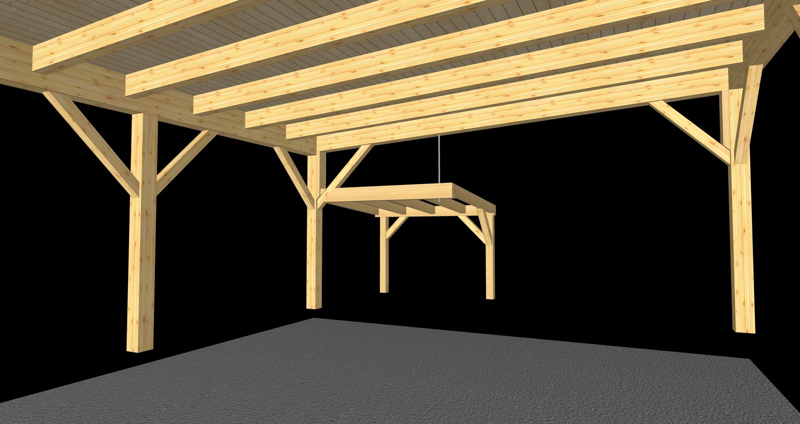 Realisierte Holzbau-Sonderkonstruktion vom Zimmermeister